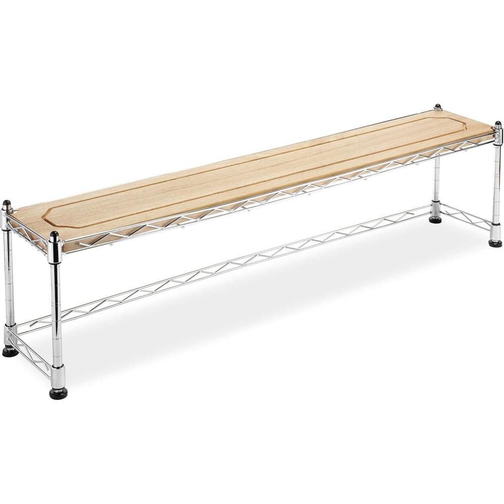 imageWhitmor Supreme Wood ampamp Chrome Sink Shelf66D x 358W x 92H