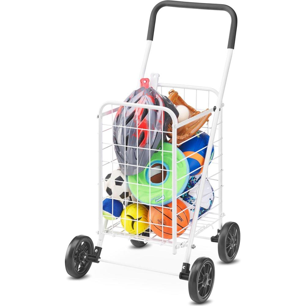 imageWhitmor Utility Shopping Cart Durable Folding Design for Easy Storage Model Number 625049972SIOC195L x 185W x 345H White