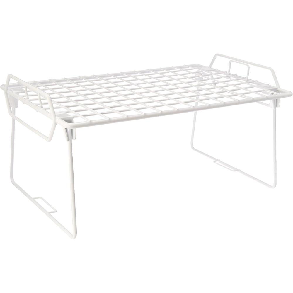 imageWhitmor Wire Grid Stacking Shelf Small WhitePack of 6