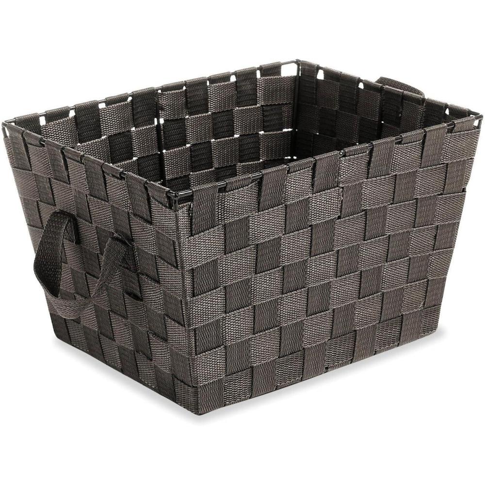 imageWhitmor Woven Strap Storage Tote Basket Espresso LargeEspresso