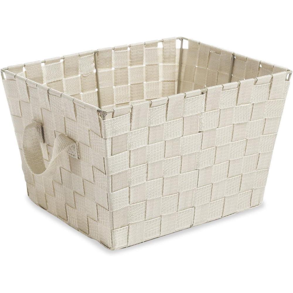 imageWhitmor Woven Strap Storage Tote Basket Espresso LargeLatte