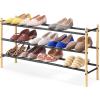 Whitmor 10 Tier Shoe Tower, 50 Pair, Chrome(3-tier bamboo & Matte Black)