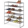 Whitmor 10 Tier Shoe Tower, 50 Pair, Chrome(6-tier gunmetal Gray)
