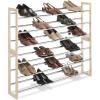 Whitmor 10 Tier Shoe Tower, 50 Pair, Chrome(Wood & Chrome)