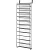 Whitmor 18 Pair Over The Door Shoe Organizer, 6 Tier Heavy Duty Metal Shoe Organizer for Closet, Hanging Shoe Rack for Closet Organizer & Storage, 42″ L x 22.7″ W x 7.5″ H, Gunmetal Gray(36 Pair，Gunmetal Gray)