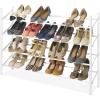 Whitmor 2-Tier Expandable and Stackable Shoe Rack, White(White)