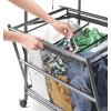 Whitmor 3 Section Rolling Laundry Sorter with Folding Station – Ironing Board, Chrome / Gray(3 Section lroning Board，Black)