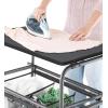 Whitmor 3 Section Rolling Laundry Sorter with Folding Station – Ironing Board, Chrome / Gray(3 Section lroning Board，Black)