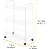 Whitmor 3 Tier Rolling Laundry Cart 8.50×26.0x31.0(10 x 17.5 x 24.75 inches)