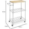 Whitmor 3 Tier Rolling Laundry Cart 8.50×26.0x31.0(13.25 x 27.5 x 33.5 inches)