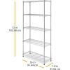 Whitmor 3 Tier Shelving Unit, Metal Storage Shelves, Adjustable Heavy Duty Shelf with Wheels , 400 lbs Capacity per Shelf, 1200 lbs Total for Home, Garage, Workshop, 23″L x 13″W x 30″H, Chrome(5 Tier  36″L x 14″W x 72″H)