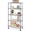 Whitmor 3 Tier Shelving Unit, Metal Storage Shelves, Adjustable Heavy Duty Shelf with Wheels , 400 lbs Capacity per Shelf, 1200 lbs Total for Home, Garage, Workshop, 23″L x 13″W x 30″H, Chrome(5-TIER  30.1″L x 14.2″W x 60″H)