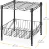 Whitmor 3 Tier Shelving Unit, Metal Storage Shelves, Adjustable Heavy Duty Shelf with Wheels , 400 lbs Capacity per Shelf, 1200 lbs Total for Home, Garage, Workshop, 23″L x 13″W x 30″H, Chrome(2-TIER 15″L x 14″W x 15″H)