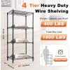 Whitmor 3 Tier Shelving Unit, Metal Storage Shelves, Adjustable Heavy Duty Shelf with Wheels , 400 lbs Capacity per Shelf, 1200 lbs Total for Home, Garage, Workshop, 23″L x 13″W x 30″H, Chrome(4-TIER  18″L x 12″W x 38″H)