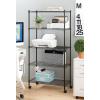 Whitmor 3 Tier Shelving Unit, Metal Storage Shelves, Adjustable Heavy Duty Shelf with Wheels , 400 lbs Capacity per Shelf, 1200 lbs Total for Home, Garage, Workshop, 23″L x 13″W x 30″H, Chrome(5-TIER  30.1″L x 14.2″W x 60″H)