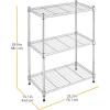 Whitmor 3-Wire Shelving Unit, Metal Storage Shelves, Easy Assembly Home Organizer for Pantry, Kitchen, Garage, Plant(3-tier  23″l X 13″w X 30″h chrome)