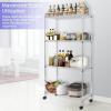 Whitmor 3-Wire Shelving Unit, Metal Storage Shelves, Easy Assembly Home Organizer for Pantry, Kitchen, Garage, Plant(4-tier  36″l X 14″w X 54″h (With Wheels))