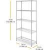 Whitmor 3-Wire Shelving Unit, Metal Storage Shelves, Easy Assembly Home Organizer for Pantry, Kitchen, Garage, Plant(5-tier  36″l X 14″w X 72″h chrome)