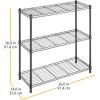 Whitmor 3-Wire Shelving Unit, Metal Storage Shelves, Easy Assembly Home Organizer for Pantry, Kitchen, Garage, Plant(Black)