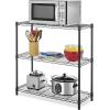 Whitmor 3-Wire Shelving Unit, Metal Storage Shelves, Easy Assembly Home Organizer for Pantry, Kitchen, Garage, Plant(Black)