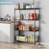Whitmor 4 Tier Shelving Unit, Metal Storage Shelves, Adjustable Heavy Duty Shelf with Wheels , 400 lbs Capacity per Shelf, 1600 lbs Total for Home, Garage, Workshop, 36″L x 14″W x 54″H, Black