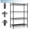 Whitmor 4 Tier Shelving Unit, Metal Storage Shelves, Adjustable Heavy Duty Shelf with Wheels , 400 lbs Capacity per Shelf, 1600 lbs Total for Home, Garage, Workshop, 36″L x 14″W x 54″H, Black