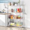 Whitmor 4 Tier Supreme Shelves, Adjustable Metal Storage Shelves, Durable Heavy Duty Shelf, 400 lbs Capacity per Shelf, Max 1600 lbs Total for Kitchen, Garage, Plant, 36″L x 14″W x 54″H, Chrome