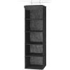 Whitmor 5 Section Closet Organizer – Hanging Shelves with Sturdy Metal Frame(Black)