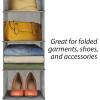 Whitmor 5 Section Closet Organizer – Hanging Shelves with Sturdy Metal Frame(Grey)