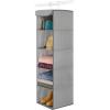 Whitmor 5 Section Closet Organizer – Hanging Shelves with Sturdy Metal Frame(Grey)