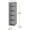 Whitmor 5 Section Closet Organizer – Hanging Shelves with Sturdy Metal Frame(Grey)