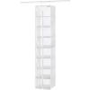 Whitmor 5 Section Closet Organizer – Hanging Shelves with Sturdy Metal Frame(Transparent & White)