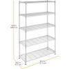 Whitmor 5 Tier Heavy Duty Shelving Unit, Metal Storage Shelves, 500 lbs Capacity per Shelf, Max 2500 lbs total, Easy Assembly Home Organizer for Pantry, Garage, Plant, 48″L x 18″W x 74″H(Chrome)