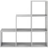 Whitmor 6 Cube Storage Organizer, 3 Tier Stackable Mdf Wood Bookcase, Open Storage Display Bookshelf, Storage Cabinet for Living Room, Bedroom, Home, Office, 23.7″L x 11.7″W x 35.2″H, Espresso(Grey)