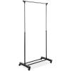 Whitmor Adjustable Garment Rack Rolling Clothes Organizer, Black and Chrome