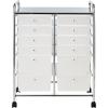 Whitmor Chrome and Plastic 12-Drawer Storage Cart