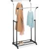 Whitmor Foldable Garment Rack – Rolling Clothes Rack – Adjustable Height – Silver(35 x 22 x 68 in)