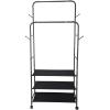 Whitmor Foldable Garment Rack – Rolling Clothes Rack – Adjustable Height – Silver(Black – 30 x 16 x 69 inch)