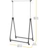 Whitmor Foldable Garment Rack – Rolling Clothes Rack – Adjustable Height – Silver(Black & Silver)
