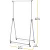 Whitmor Foldable Garment Rack – Rolling Clothes Rack – Adjustable Height – Silver(Silver)