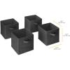Whitmor, Gray, Collapsible Cubes, 10″ L x 10″ W x 10″ H, Set of 2(Black)