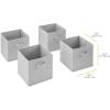 Whitmor, Gray, Collapsible Cubes, 10″ L x 10″ W x 10″ H, Set of 2(Gray)