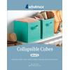 Whitmor, Gray, Collapsible Cubes, 10″ L x 10″ W x 10″ H, Set of 2(Turquoise)