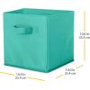 Whitmor, Gray, Collapsible Cubes, 10″ L x 10″ W x 10″ H, Set of 2(Turquoise)