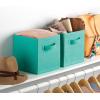 Whitmor, Gray, Collapsible Cubes, 10″ L x 10″ W x 10″ H, Set of 2(Turquoise)