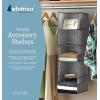 Whitmor Hanging Accessory Shelves 5 Open Sweater Shelves Crosshatch Gray(10.75 x 10 x 35 in)
