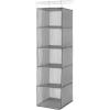 Whitmor Hanging Accessory Shelves 5 Open Sweater Shelves Crosshatch Gray(10.75 x 10 x 35 in)