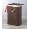 Whitmor Laundry Hamper with Rope Handles Bamboo, 12.25×16.25×23.375, Dark Stain(Dark Stain)
