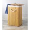 Whitmor Laundry Hamper with Rope Handles Bamboo, 12.25×16.25×23.375, Dark Stain(Natural Stain)
