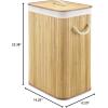 Whitmor Laundry Hamper with Rope Handles Bamboo, 12.25×16.25×23.375, Dark Stain(Natural Stain)